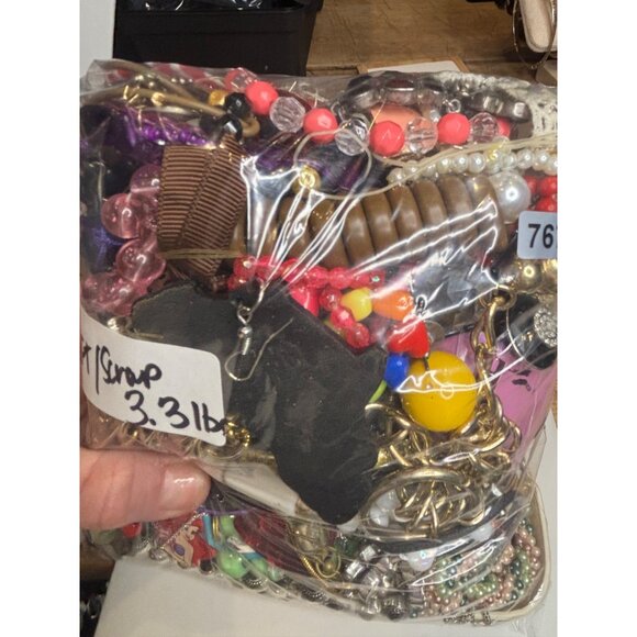 Mixed Craft & Scrap Jewelry Lot 3.31 Lbs With Charms Beads & Chains For DIY Proj - Picture 7 of 12